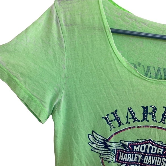 Harley Davidson Mann’s Columbus Indiana Tee Shirt Women’s - Picture 3 of 8